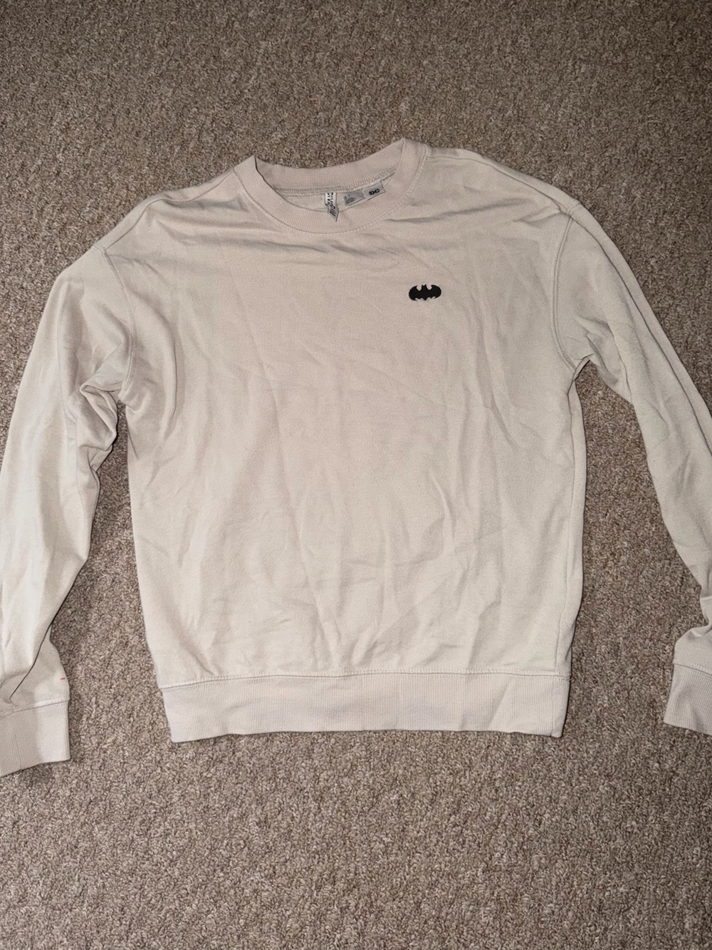 H&M Divided Men's Batman DC Crewneck Sweater in Light Beige Small